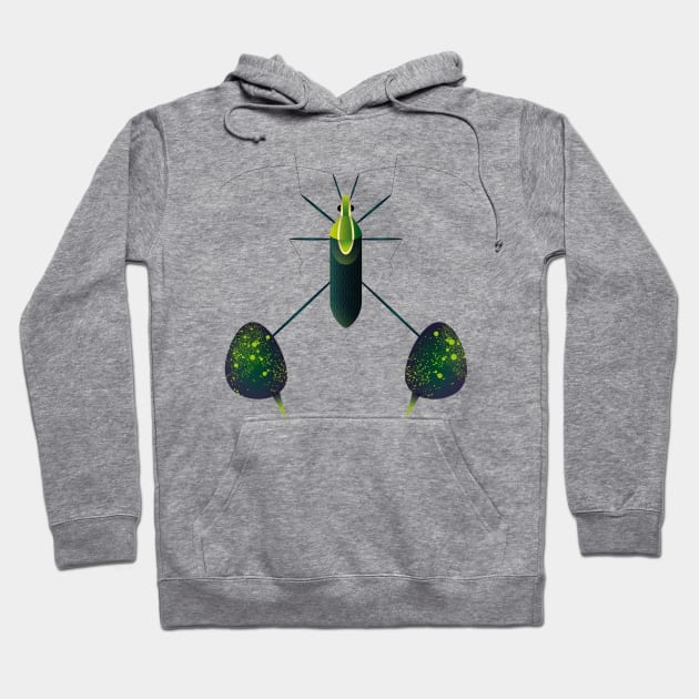 Cute green bug Hoodie by Léo Alexandre